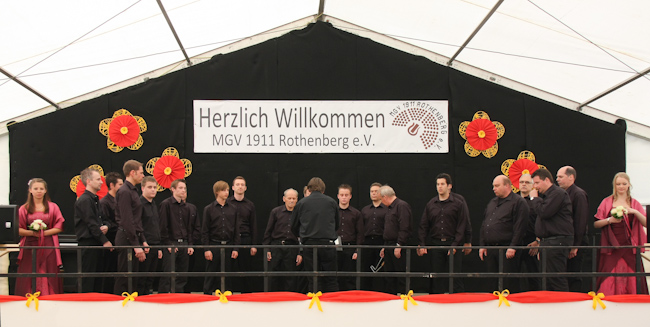 Der MGV Union beim Auftritt zum Volksliederwertungssingen in Rothenberg